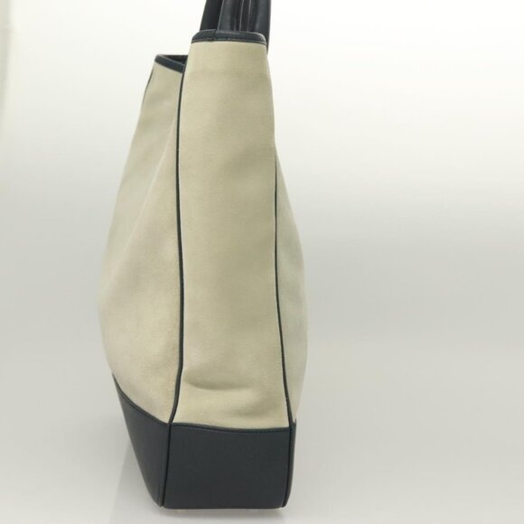 LOEWE Hand Bag Suede Leather Gray Silver Auth - Picture 4 of 16